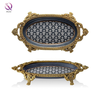 Plateau de table en porcelaine antique fait à la main, plateau de rangement pour fruits, accessoires de décoration pour la maison