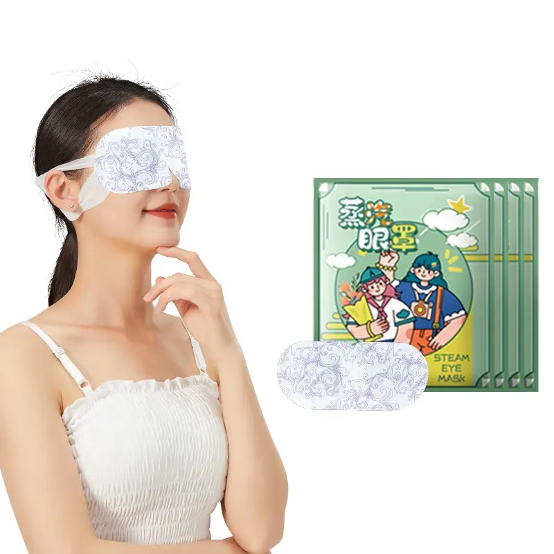 Ogni giorno a vapore usa e getta maschera per gli occhi per dormire e viaggiare Logo personalizzato monouso auto riscaldamento vapore per dormire maschera per gli occhi