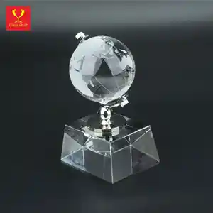 Globe Crystal Earth Trophy mit K9 Crystal Base Honor Award für Business Gift Souvenir Home Decoration
