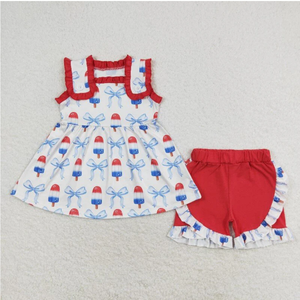 Ensembles de vêtements pour bébés filles avec nœuds Popstick, combinaisons pour sœurs - Product Image 2
