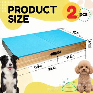 Mesa de Entrenamiento para Mascotas de Madera, Superficie Azul Antideslizante, para Perros Pequeños, Equipo de Agilidad, Plataforma Conectable, Diseño Duradero - Product Image 4