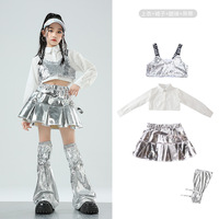HIPPO KIDS Vêtements Hip Hop Fille 3 ans à adulte Ensemble 2 pièces Top à paillettes et pantalon pour la danse jazz, la danse moderne, costumes de spectacle