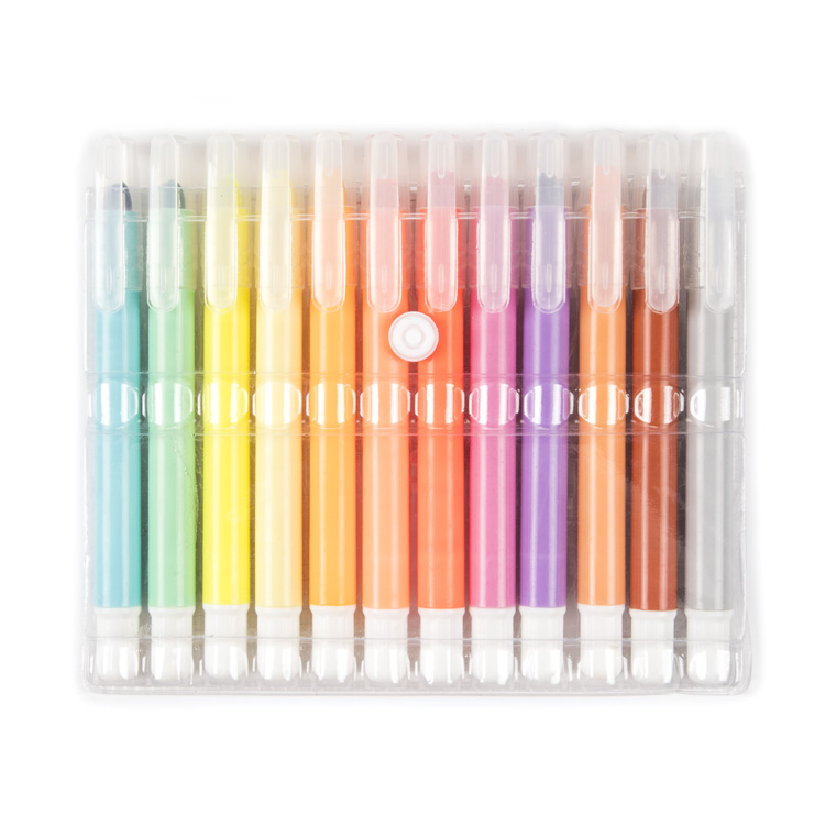 12 видов цветов твист пастельно-шелковистый карандаш неонового цвета мягкий гелеобразный чехол для нанесения хайлайтера