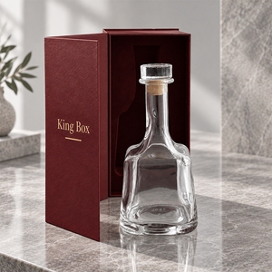 Boîtes cadeaux carrées recyclables haut de gamme pour spiritueux et vins, avec lamination mate, insert en éponge personnalisé, emballage écologique - Product Image 2