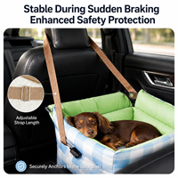 Coussin de voiture carré pour chien, lit de voyage pour animaux, imperméable, résistant à la fourrure, lavable, sangle de sécurité, pliable, vente en gros OEM