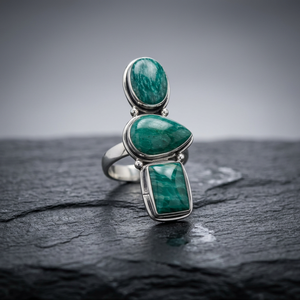 Venta al por mayor, precio de fábrica, superventas, piedra preciosa natural de amazonita con corte esmeralda ovalado en forma de pera, engaste de bisel, plata de ley 925, hecha a mano - Product Image 3