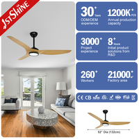 Ventilador de Techo 1stshine con Asistente de Voz, Control Remoto, Función de Temporizador, Ultra Silencioso, con Luz LED y Aspas de ABS