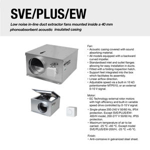 Ventilateurs extracteurs en ligne SODECA à faible bruit, intégrés dans un boîtier insonorisant et phonofuge de 40 mm pour la ventilation - Product Image 2