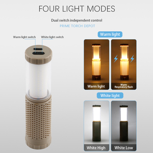 Lampe de camping à double interrupteur rechargeable pour l'extérieur, étanche, blanche et chaude, pour la randonnée, l'escalade, pratique, avec crochet - Product Image 2