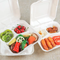 Conteneur jetable en bagasse de canne à sucre SINCERE de 8 pouces à 3 compartiments pour le camping