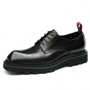 New Style <b>Height</b> <b>Increasing</b> Lace-up Men's Business <b>Shoes</b> Large Size 37-46 Autumn Casual Office <b>Shoes</b> square Toe Polka Dot ASTON - Product Image 5