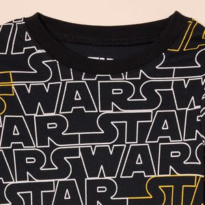Pyjama pour garçons, coupe ajustée, manches longues, doux, 100% coton, imprimé lettres - Product Image 4