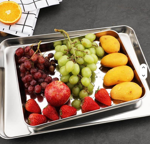 Stainless Steel <strong>Food</strong> <strong>Tray</strong> Square Metal Serving Platter For Kitchen Restaurant Commercial Use Stackable <strong>Food</strong> Storage <strong>Trays</strong> - Product Image 4