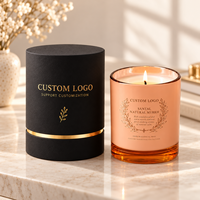 Bougie parfumée en verre de style minimaliste moderne, marques OEM, bougie en cire de soja personnalisée, boîte cadeau