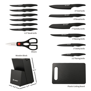 Best-seller <span class=keywords><strong>Set</strong></span> <span class=keywords><strong>de</strong></span> 16 couteaux <span class=keywords><strong>de</strong></span> chef <span class=keywords><strong>de</strong></span> <span class=keywords><strong>cuisine</strong></span> professionnels en acier inoxydable avec bloc à couteaux en bois - Product Image 2