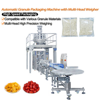 Máquina Automática de Envasado de Gránulos con Pesadora Multicabezal 15-35 BPM ±1% para Líneas de Producción de Envasado VFFS de Dulces, Arroz y Soja