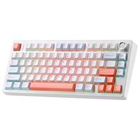 Teclado Mecánico OEM ODM N75 V2, Teclado Inalámbrico para Juegos de 2.4GHz y Bluetooth, Diseño de 75 Teclas con Perilla, Teclado Bluetooth Trimodal, Color Crema