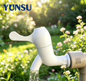 YUNSU Outdoor Plastic Bibcock <b>Tap</b> Deck Mounted Modern Design Water Saver <b>Single</b> Hole Easy Installation White Color - Product Image 1