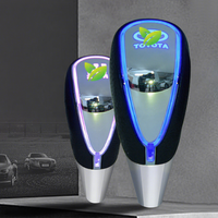 Poignée de levier de vitesse automatique à LED avec rétroéclairage tactile, poignée de levier de vitesse en cuir avec logo de voiture