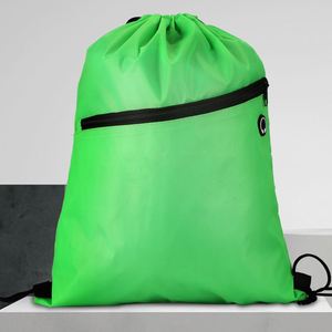 Simple Eco-friendly Customizable Size Unisex Sports <b>Backpack</b> Waterproof Polyester <b>Drawstring</b> Storage Bag - Product Image 3