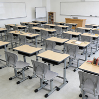 Ensemble bureau et chaise pour enfants réglables en hauteur, design ergonomique et gain de place, pour une utilisation en classe primaire et secondaire