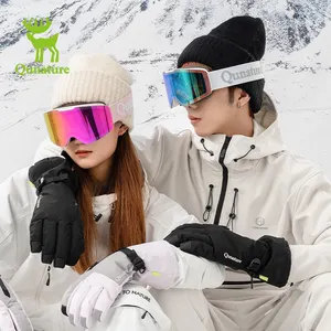 Qunature concepteur en gros adulte anti-buée unisexe lunettes de snowboard lunettes Logo personnalisé lunettes de ski de neige polarisées