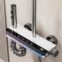 Ensemble de douche de luxe moderne en aluminium pour hôtel, avec affichage numérique LED à touches piano, système de douche thermostatique et mitigeur