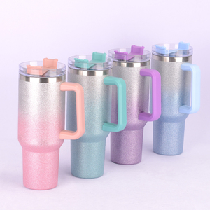 Vaso GC de 40oz con asa tazas taza personalizada Verre a <span class=keywords><strong>Eau</strong></span> taza aislada de doble pared de acero inoxidable con tapa sublimación - Product Image 4