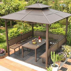 Gazebo <span class=keywords><strong>de</strong></span> Jardín para Exteriores, Pabellón <span class=keywords><strong>de</strong></span> Acero, Pérgola para Patio Trasero, Toldo para Patio <span class=keywords><strong>de</strong></span> Villa, Refugio con Techo Metálico para el Sol - Product Image 5