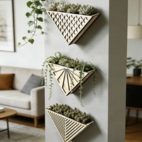 Nouveauté : Étagère murale triangulaire créative et écologique pour pot de fleurs, idéale pour l'arrangement floral dans le salon, artisanat en bois pour la maison