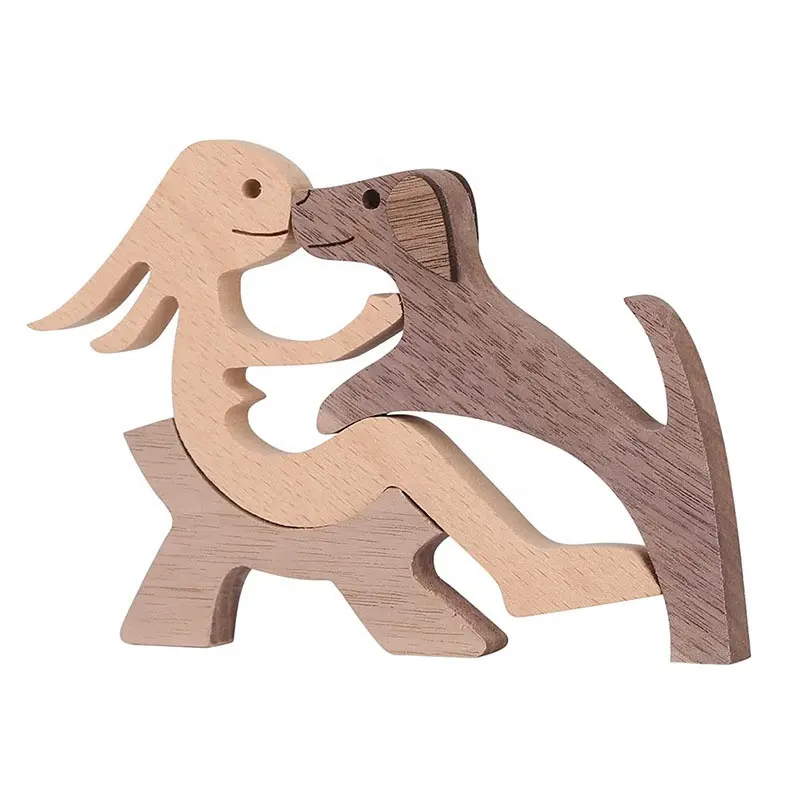 اليدوية الخشب ديكور منحوتات الجلوس رجل و تمثال لكلب منحوتة الإبداعية مكتب المنزل هدية الديكور الطبيعي صديقة للبيئة