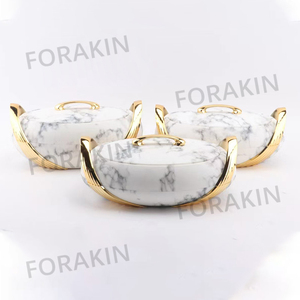 YJM2305-F Mới Sang Trọng Lẩu Thực Phẩm Ấm Hơn Set Vàng 3 Pcs Thực Phẩm Ấm Hơn Set 2.5-3-3.5 Lít - Product Image 5