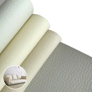 Eco-Leather kursi Sofa PVC buatan, Lichi tengah 1.6mm, tahan aus, kulit Sofa tahan gores