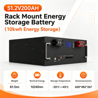 Batterie LiFePO4 51,2 V pour stockage d'énergie solaire hors réseau, stockage d'énergie commercial, alimentation photovoltaïque 51,2 V