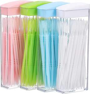 SJ Çift Başlı 50 Adet/Kutu CE Sertifikalı Tıbbi Sınıf PVC/Naylon Diş İpi Ara Diş Temizleyicileri Yan Havalandırmalı - Product Image 2