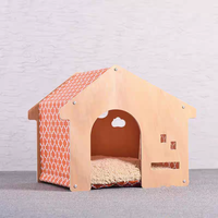 Modernes Luxuriöses Abnehmbares Massivholz Umweltfreundliches Ganzjahres-Haustierbett Hundehütte mit Anpassbarem Logo Modern Klassisch