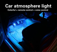 Éclairage d'Ambiance LED pour Voiture RVB Couleurs USB/12V avec Télécommande par Application et Activation Vocale Sonore - 36/48/72 LED