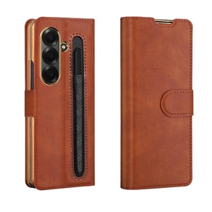 Funda de Cuero con Ranura para Tarjetas y Bolígrafo, Electrochapada, para Samsung Z Fold2-7, Funda Todo en Uno, Venta al Por Mayor - Product Image 2
