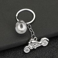 Porte-clés en métal style casque de moto rétro, mousqueton, style ballon, résistant, pour décoration de sac de voiture, sac à main, cadeau pour motard
