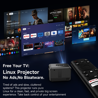 Mini projecteur portable haute luminosité 4K 1200 ANSI avec système LTV et 9660 puces - Projecteur de cinéma maison et de cinéma en plein air avec CE/RoHS