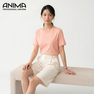 T-shirt décontracté d'été pour femme en coton et élasthanne de qualité supérieure, avec logo personnalisé, fabriqué au Vietnam, col rond et lettres - Product Image 1