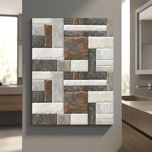 Azulejos de Cerámica para Paredes Exteriores con Aspecto de Madera y Piedra Natural, Acabado Porcelánico, 300x600mm 30x60cm, Fácil Instalación, para Fachadas de Hoteles - Product Image 5