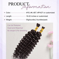Rambut Asli Manusia Originea untuk Kepang Boho 100g Deep Water Wave Bulk Tanpa Weft 12A Wet and Wavy Curly Human Hair Extensions