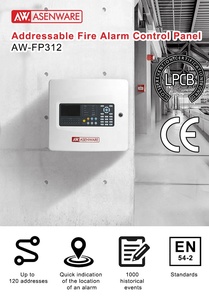 Asenware-sistema de alarma contra incendios LPCB, Detector de humo, alimentada por batería alarma contra incendios, Panel de Control de alarma contra incendios - Product Image 2