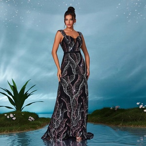 Vestido de Dama de Honor Elegante Europeo-Americano con Lentejuelas, Largo hasta el Suelo, de Secado Rápido, con Escote <span class=keywords><strong>Corazón</strong></span>, para Eventos Transfronterizos y de Agradecimiento - Product Image 2