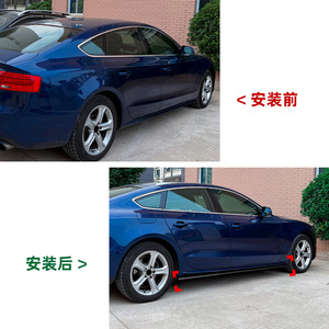 Audi A5 8T Side Skirts Piano Black Carbon Fiber Texture 2007-2017 Four Door Sportback Body Kit ABS Material - Product Image 4