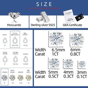 <span class=keywords><strong>Orecchini</strong></span> a lobo solitari a forma di rosa in argento sterling 925 placcato oro <span class=keywords><strong>bianco</strong></span> di lusso con diamante Moissanite VVS coltivato in laboratorio e certificato GRA - Product Image 6