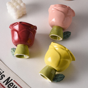 Mug à fleurs en céramique tendance Instagram, mug créatif 3D en forme de rose, mug pour le thé de l'après-midi, mug à café de niche, Festival Qixi (chinois) - Product Image 3