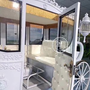 Carruaje de Caballos de Oro Blanco Estilo Real para Bodas, Elegante Carruaje para Bodas Indias, Buggy de Princesa para Familias Reales - Product Image 5