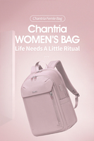 Sac à dos pour ordinateur portable en nylon imperméable pour femme, 15,6 pouces, grande capacité, léger, multi-poches pour les trajets quotidiens